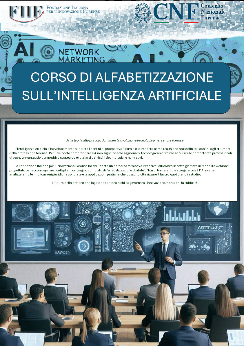 CORSO DI ALFABETIZZAZIONE SULL’INTELLIGENZA ARTIFICIALE
